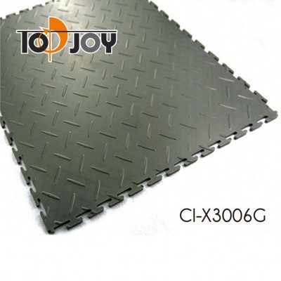 7mm Removable Gray Click Vinyl Floor Garage Mat Tiles